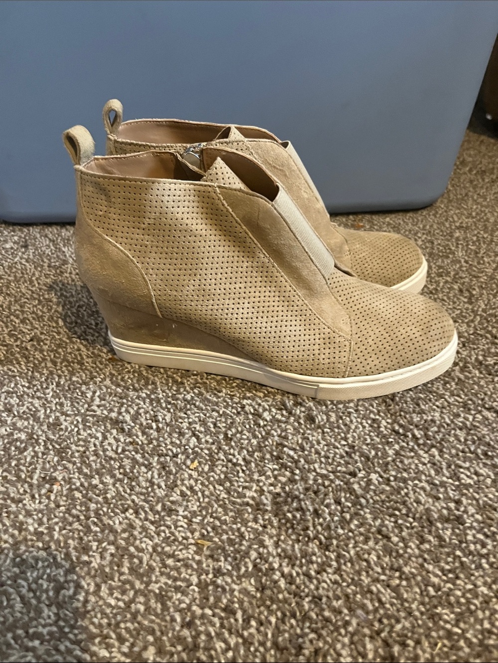 Linea Paolo Sneaker Booties in Taupe SZ 6.5